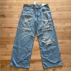 American Eagle DISTRESSED LOW-RISE SKATER JEAN SHATTERED BREEZE Size 12/31 W NWT